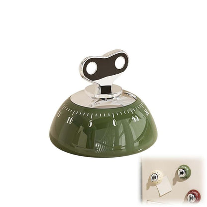 Kitchen Timer with Magnetic Attachment, Elegant Vintage 60-Minute Countdown & Audible Alarm, Countdown Timer for Cooking Office Tasks Study Sessions (White&Red&Green)