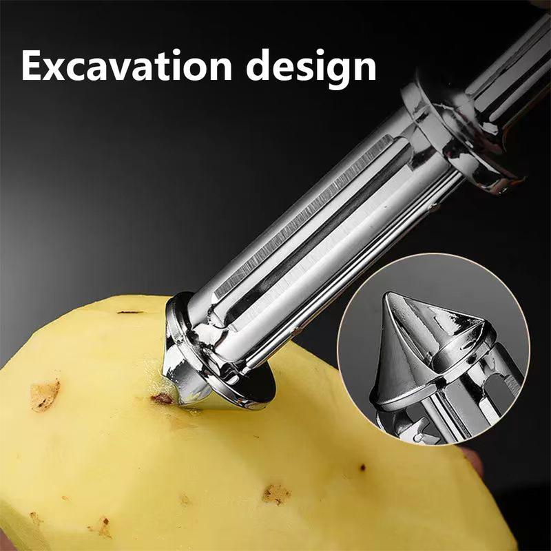 Vegetable Peeler,Stainless Steel 2 in 1 Julienne Vegetable Peeler,Ultra Sharp Potato Peelers for Kitchen, Premium Veggie Fruit Peeler, Carrot Peeler, Rotary Serrated Blade, Thickened Non-Slip Ergonomic Handle