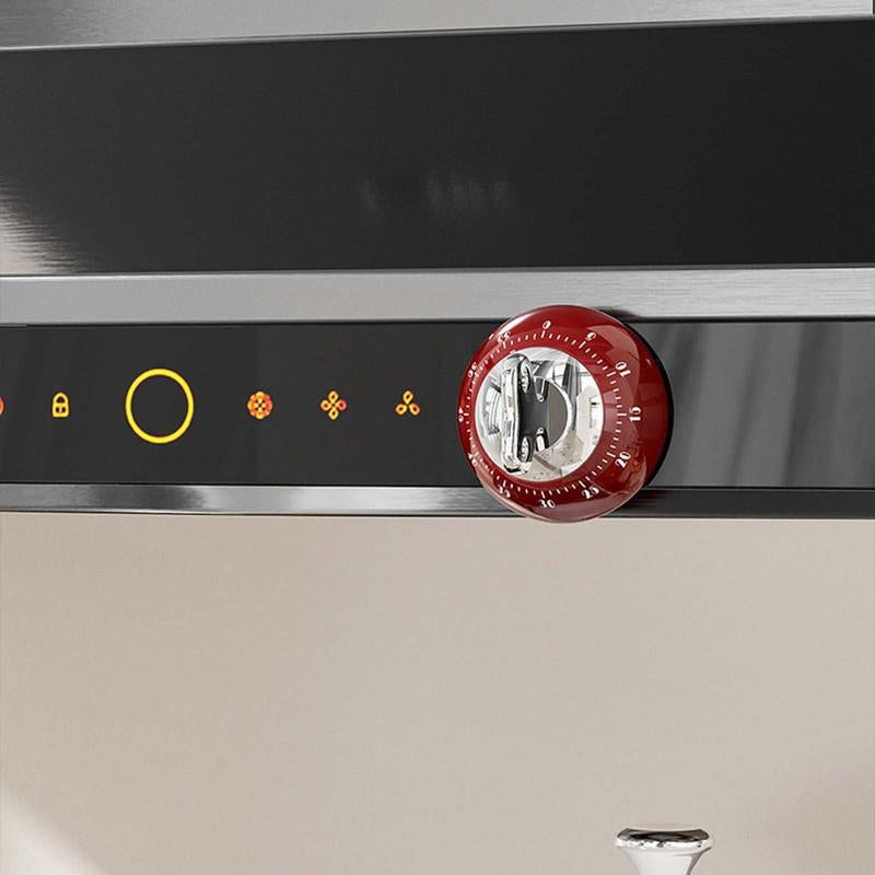 Kitchen Timer with Magnetic Attachment, Elegant Vintage 60-Minute Countdown & Audible Alarm, Countdown Timer for Cooking Office Tasks Study Sessions (White&Red&Green)