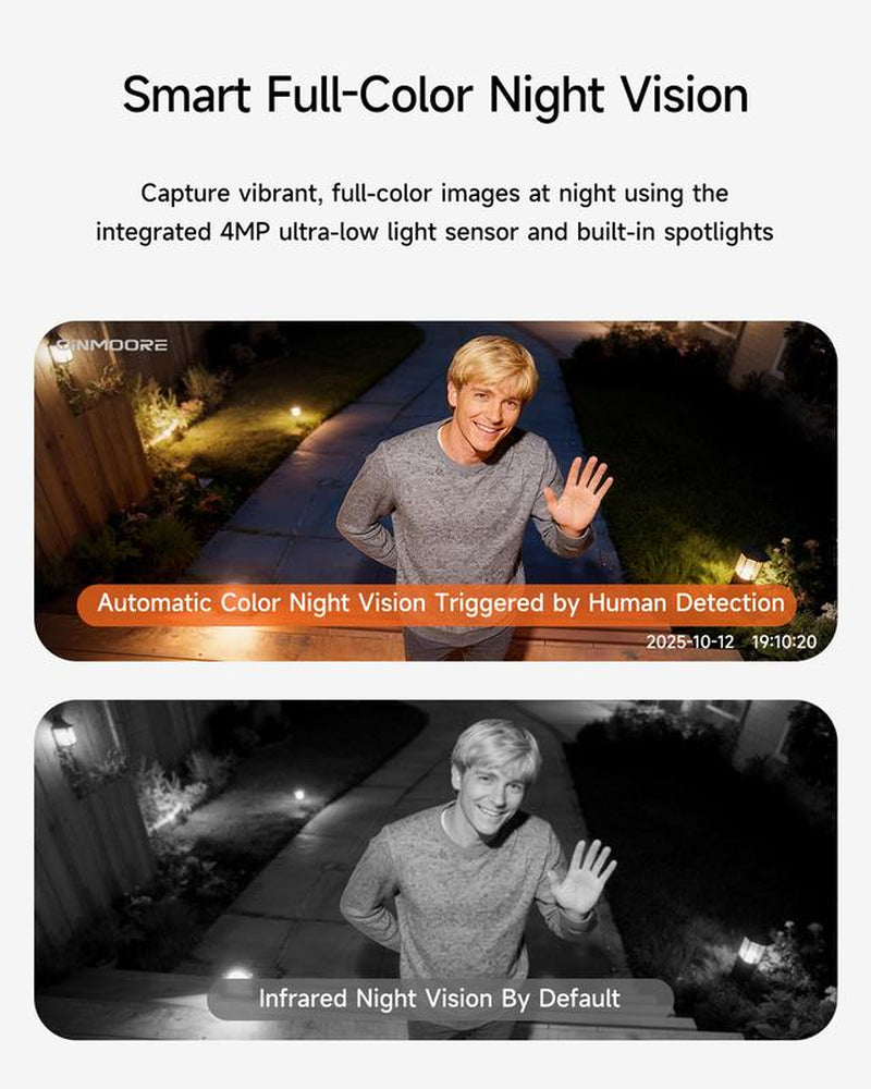 【FLASH SALES】CINMOORE Outdoor/Indoor Magnetic Wireless Camera 2.5K Free Install Smart Garage Security Camera – HD Video, Night Vision, Motion Detection, Magnetic, Wi-Fi, Two-Way Audio, Smartphone Control Lens
