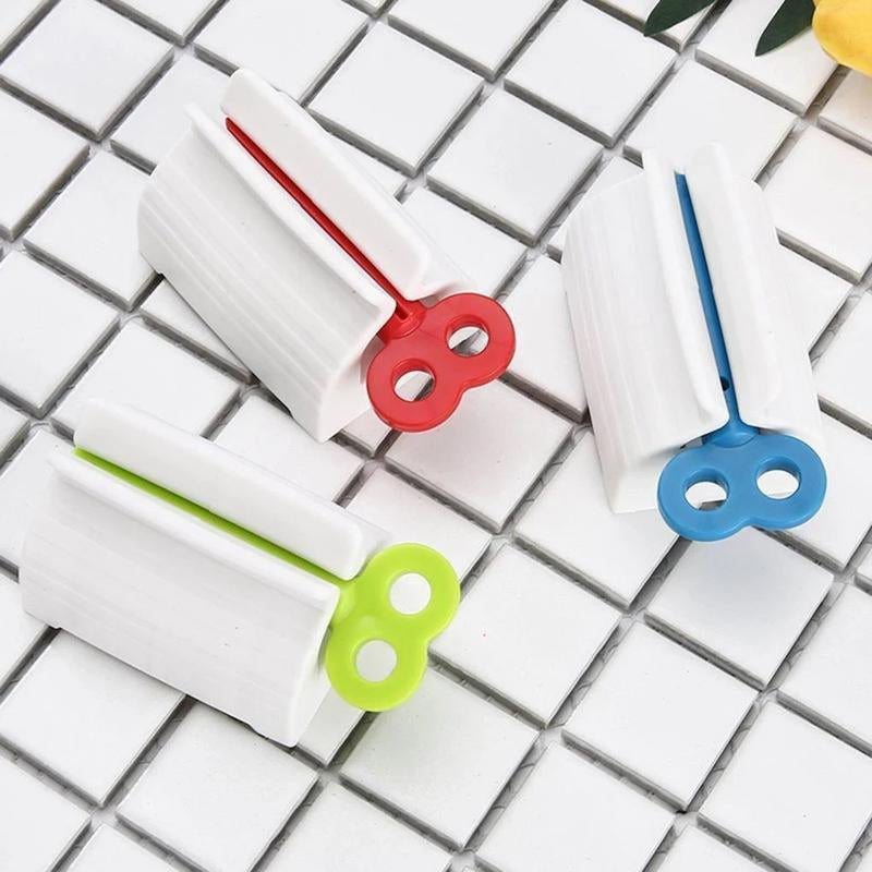 3 Counts Rolling Tube Toothpaste Squeezer Toothpaste Seat Holder Stand Rotate Toothpaste Dispenser for Bathroom Gift Hand Plastic Aluminium Cream Tool Manual Toothpaste Wringer.