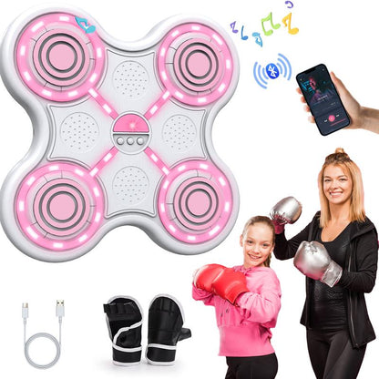 Music Boxing Machine with Boxing Gloves Controllable Sound Level with LED Electronic Wall Mounted Smart Control Boxing Machine, Musical Boxing Target Workout Punching Equipment，Christmas Gift