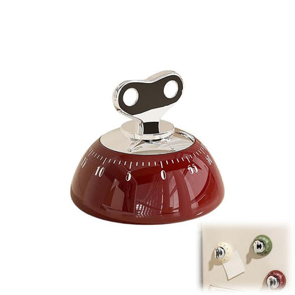 Kitchen Timer with Magnetic Attachment, Elegant Vintage 60-Minute Countdown & Audible Alarm, Countdown Timer for Cooking Office Tasks Study Sessions (White&Red&Green)