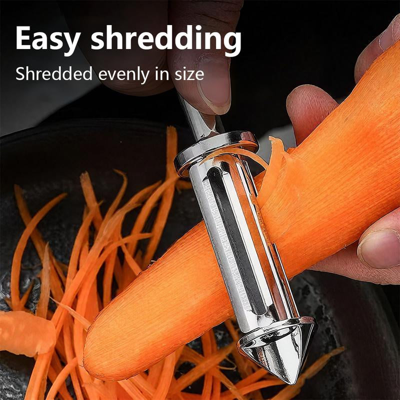 Vegetable Peeler,Stainless Steel 2 in 1 Julienne Vegetable Peeler,Ultra Sharp Potato Peelers for Kitchen, Premium Veggie Fruit Peeler, Carrot Peeler, Rotary Serrated Blade, Thickened Non-Slip Ergonomic Handle