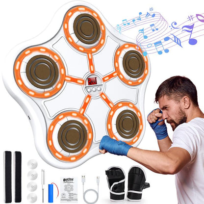 Music Boxing Machine with Boxing Gloves Controllable Sound Level with LED Electronic Wall Mounted Smart Control Boxing Machine, Musical Boxing Target Workout Punching Equipment，Christmas Gift