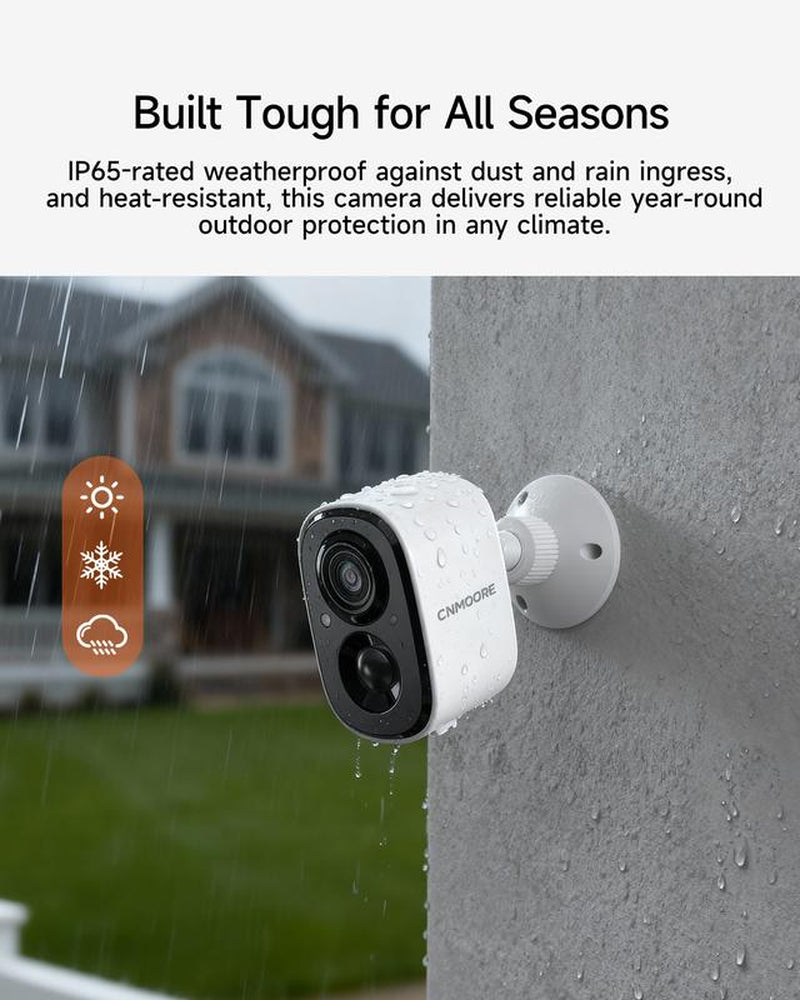 【FLASH SALES】CINMOORE Outdoor/Indoor Magnetic Wireless Camera 2.5K Free Install Smart Garage Security Camera – HD Video, Night Vision, Motion Detection, Magnetic, Wi-Fi, Two-Way Audio, Smartphone Control Lens