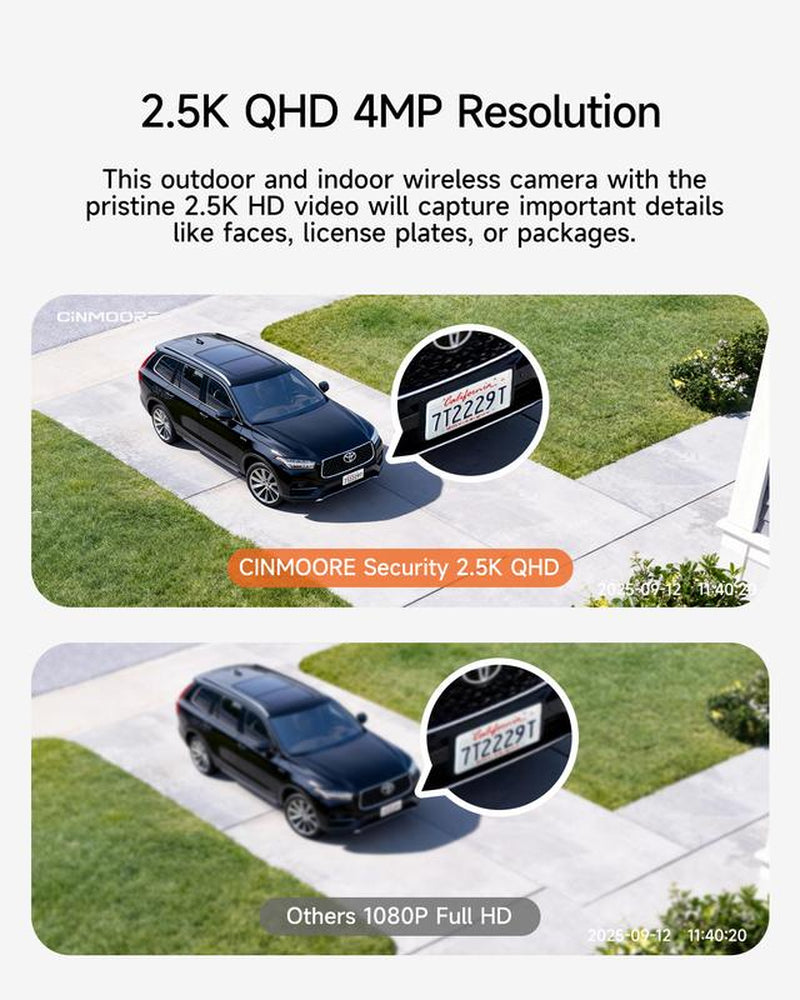 【FLASH SALES】CINMOORE Outdoor/Indoor Magnetic Wireless Camera 2.5K Free Install Smart Garage Security Camera – HD Video, Night Vision, Motion Detection, Magnetic, Wi-Fi, Two-Way Audio, Smartphone Control Lens